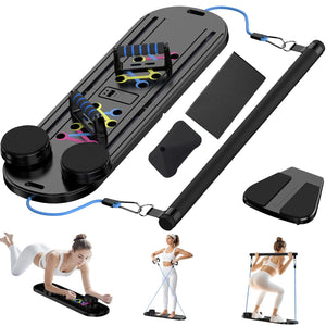 Foldable Pilates Reformer Board 5-in-1 – Home Fitness Set (Black, 2025) - Maxmline